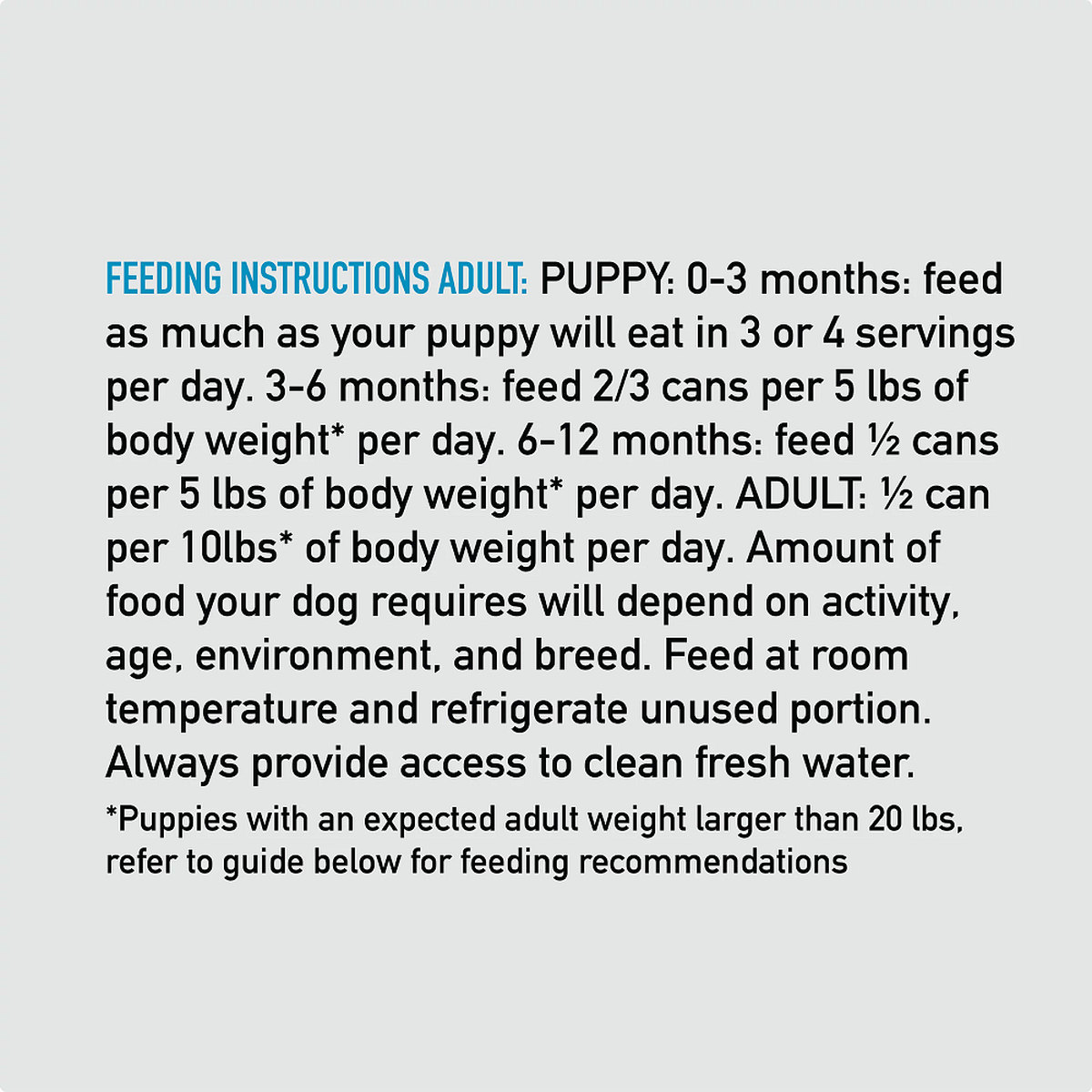 Orijen puppy feeding chart discount